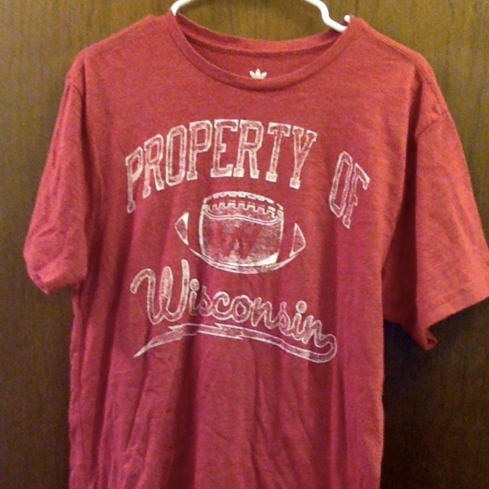 NWOT Adidas Property of Wisconsin Football Shirt Size M